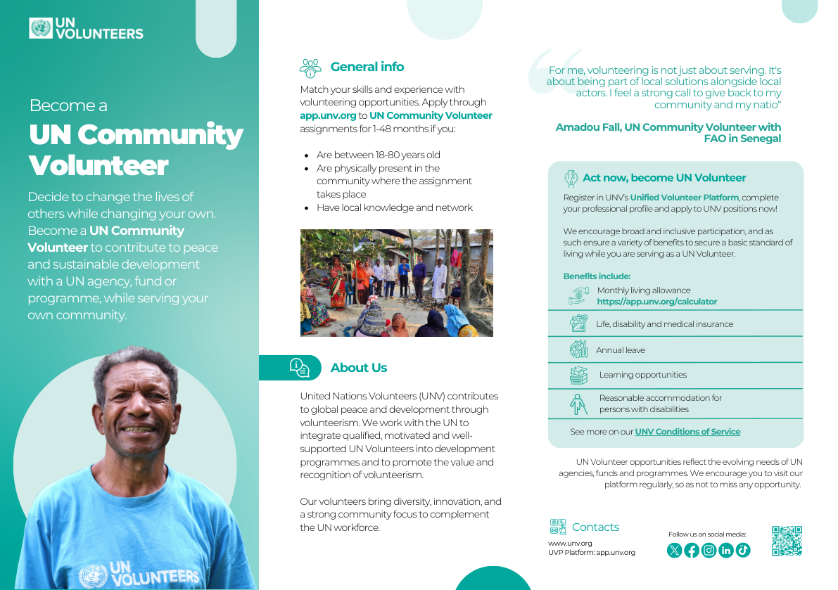 Community UN Volunteer flyer